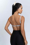 Top Fitness New Front Tricolor Super Black Com Tangerina e Azul Ice