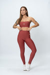 Calça Legging Fitness Compressão New Essence Vermelho Carmim