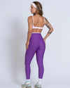 Calça Fitness New Line Roxo Vibrante Com Rosa Blush