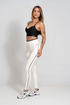 Calça Legging Fitness New Line Off White Com Super Black