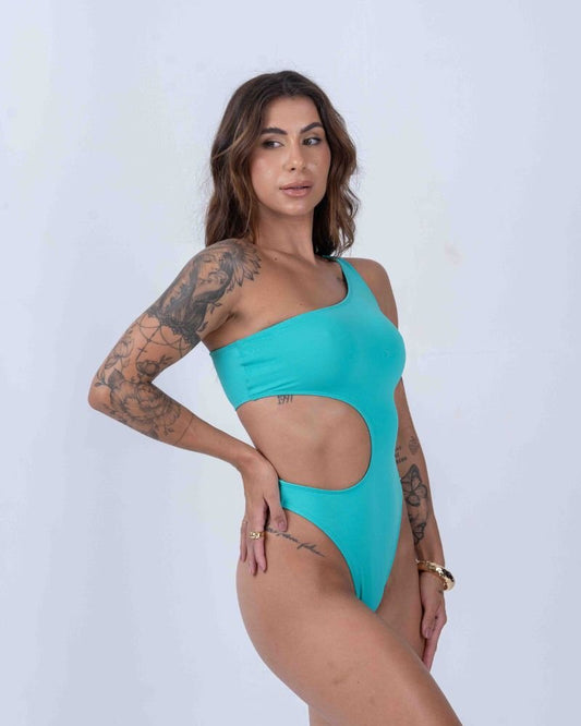 Maiô Assimétrico Verde Piscina