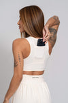 Top Fitness Corrida Com Bolso Off White