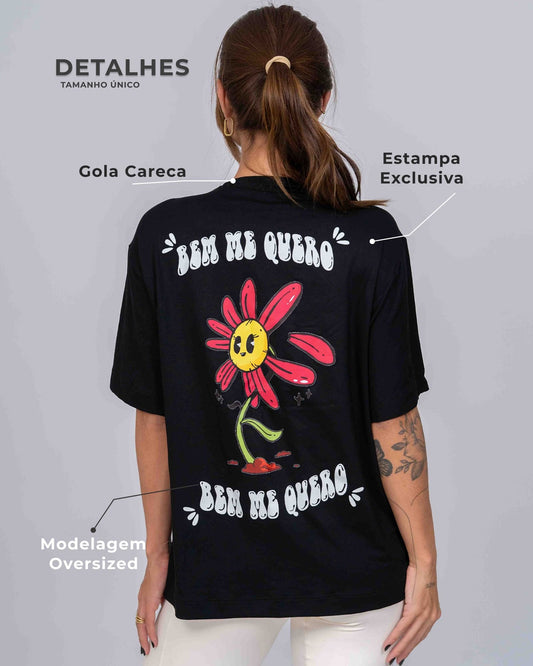 Blusão Fitness Oversized Bem me Quero Preta