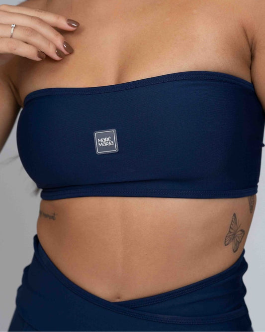 Top Faixa Tomara que caia Allure Azul Marinho