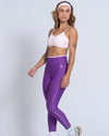 Calça Fitness New Line Roxo Vibrante Com Rosa Blush