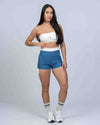 Short Smile Duo Azul Sereia com Off White S/empina