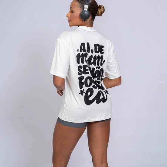 Blusão Oversized "Ai de mim se não fosse eu" com gola - Maré Maria moda fitness