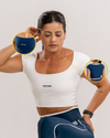 Top Fitness Ana de Manguinha com Bordado Maré Maria