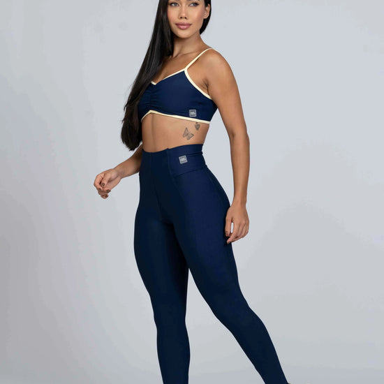 Calça Legging fitness Classic Azul Marinho compressão - Maré Maria moda fitness