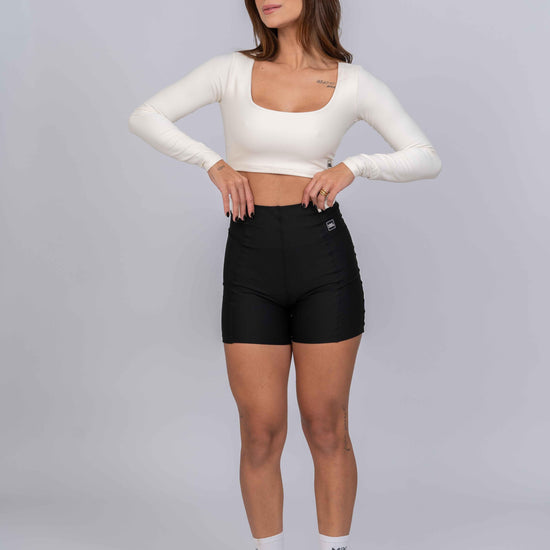 Top Fitness Classic Manga Longa Off White - Maré Maria moda fitness