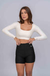 Top Fitness Classic Manga Longa Off White - Maré Maria moda fitness