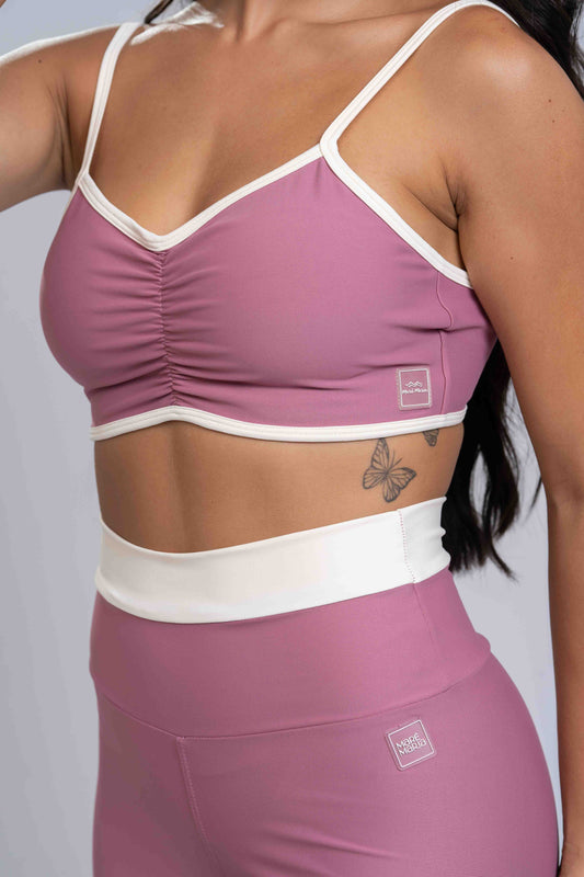 Top Fitness Fresh duo Rosa Chá com Off White