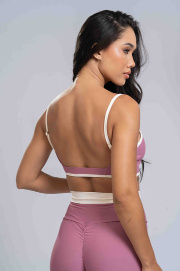 Top Fitness Fresh duo Rosa Chá com Off White