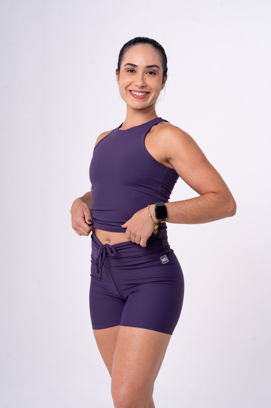 Short Fitness Slim Violeta Compressão