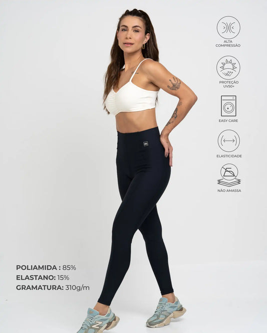 Legging preta fitness Classic cintura alta