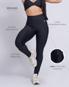Calça Legging Fitness New Essence Preto -  Sem Costura Frontal