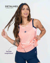 Regata Fitness Ella Coral com Azul Marinho
