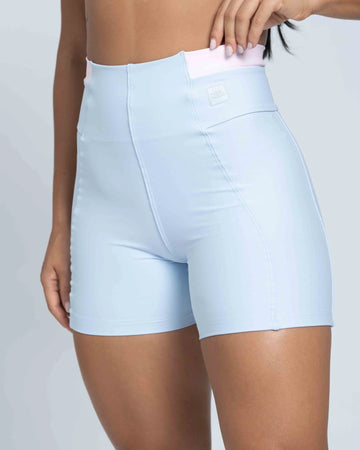 Short Classic Duo Azul Ice com Rosa Blush (Leve defeito)