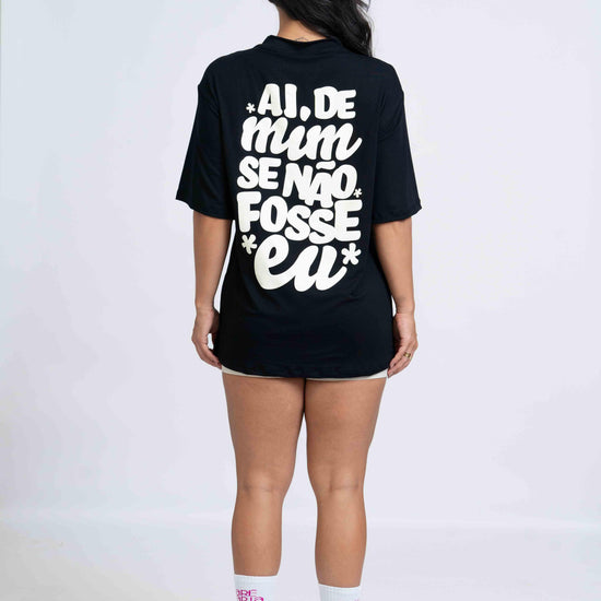 Blusão Oversized "Ai de mim se não fosse eu" com gola - Maré Maria moda fitness