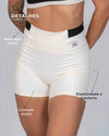 Short Fitness Classic Duo Off White com Super Black compressão sem empina bumbum - Maré Maria moda fitness