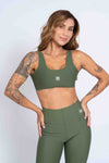Top Fitness Basic Verde Militar com compressão
