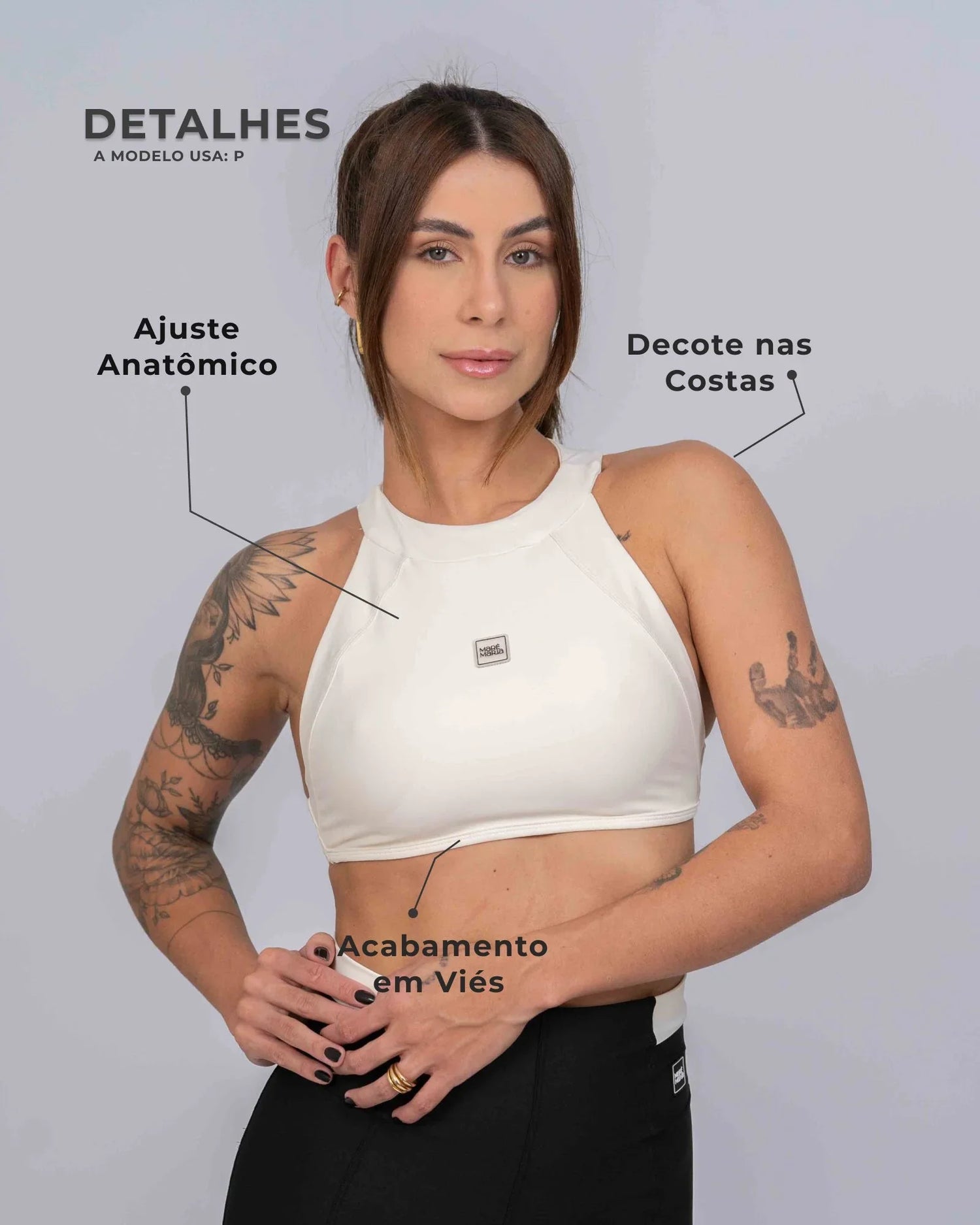 Top Fitness Madu Off White - Maré Maria moda fitness