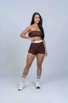 Top Fitness Tomara Que Caia Allure Chocolate Dark
