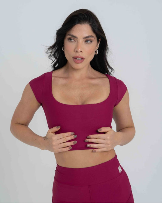 Top Fitness Ana manguinha Rouge