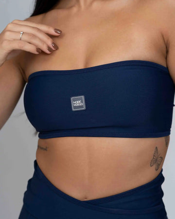 Top Fitness Tomara Que Caia Allure Azul Marinho