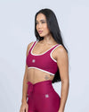 Top Basic Rouge com Viés Off White compressão - Maré Maria moda fitness