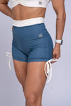 Short Fitness Smile Duo Azul Maré Com Off White