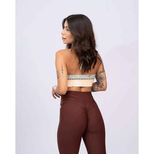 Calça Legging Fitness empina bumbum Slim Chocolate Dark