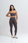 Calça Legging Fitness Compressão Classic Marrom Carbono