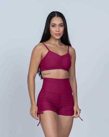 Short Fitness Smile Rouge S/ empina bumbum