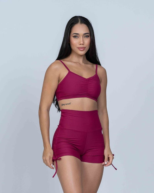Short Fitness Smile Rouge S/ empina bumbum
