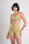 Short Fitness Active Verde Pistache Com Off White