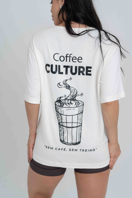 Blusão Fitness Oversized Coffee Off White