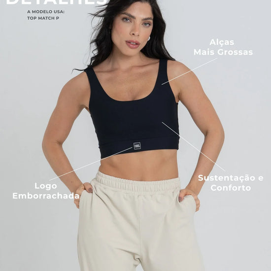 Top Match Fitness Preto - Maré Maria moda fitness