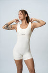 Macaquinho Fitness Compressão Basic Off White