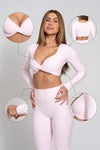 Top Fitness Manga Longa Infinity Rosa Blush
