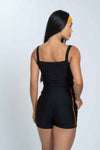 Short Fitness Active Super Black Com Tangerina