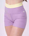 Short Fitness Duo Lavanda com Chá Verde empina bumbum