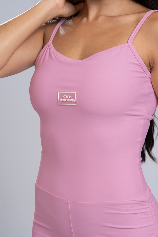 Macaquinho Fitness New Pérola Rosa Glam