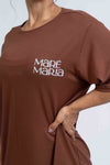 Blusão Fitness Oversized 'Coffee Culture' Marrom