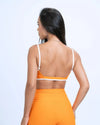 Top Fitness Fresh Duo Tangerina com Off White - Maré Maria moda fitness