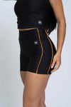 Short Fitness Active Super Black Com Tangerina