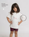 Blusão Oversized Infantil Mini Club Member Off White