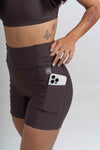 Short Fitness Compressão New Bike Marrom Carbono