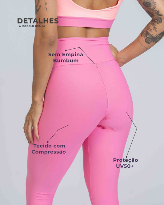 Calça Legging Slim duo Rosa Malibu com Coral