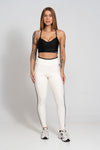 Calça Legging Fitness New Line Off White Com Super Black